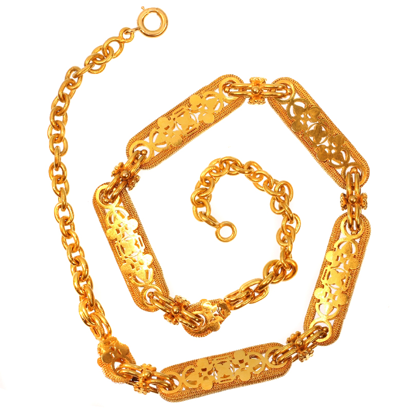 High quality Victorian antique yellow gold watch chain can be worn as necklace